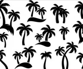 Palm tree silhouetter vector 03