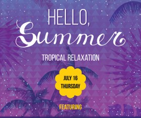 Palm tree with summer beach party flyer vector 04