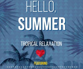 Palm tree with summer beach party flyer vector 09