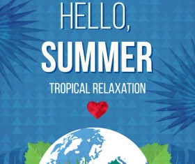 Palm tree with summer beach party flyer vector 10