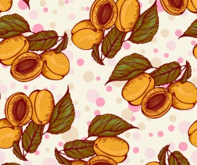 Peach seamless pattern vintage vector