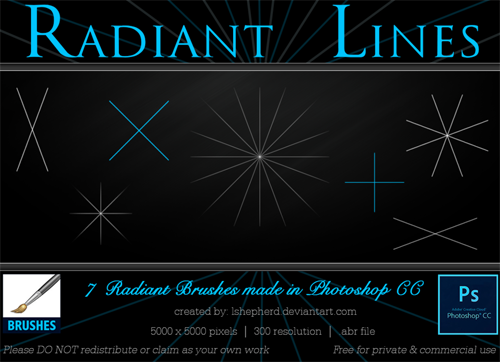 Radiant Lines photoshop brushes