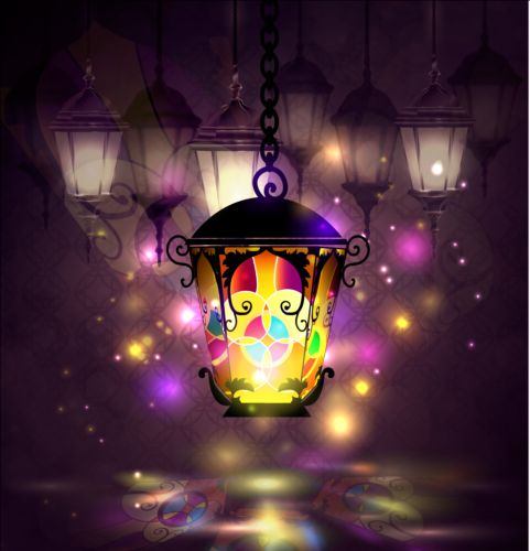 Ramadan kareem with beautiful lantern background 01