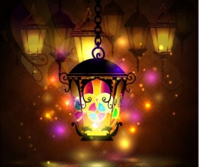 Ramadan kareem with beautiful lantern background 02