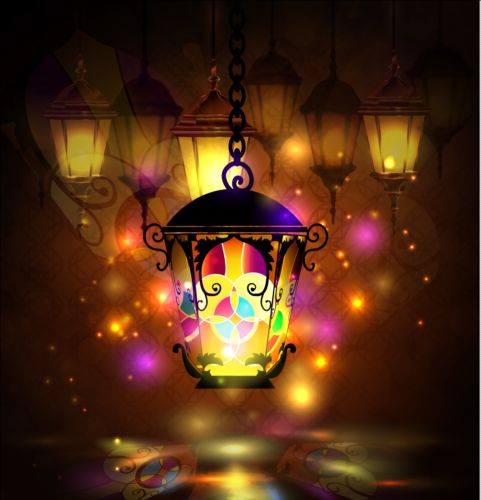 Ramadan kareem with beautiful lantern background 02