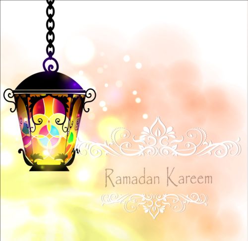 Ramadan kareem with beautiful lantern background 03