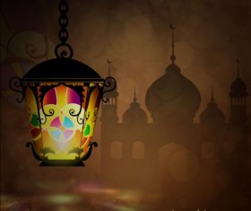 Ramadan kareem with beautiful lantern background 04