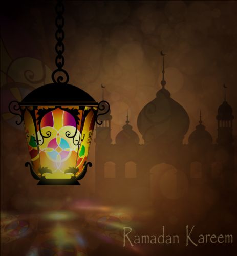 Ramadan kareem with beautiful lantern background 04