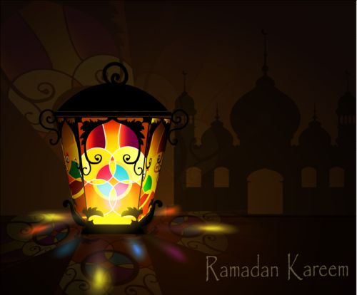 Ramadan kareem with beautiful lantern background 08