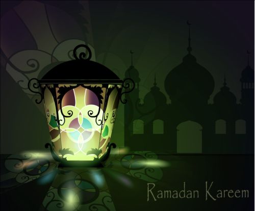 Ramadan kareem with beautiful lantern background 09