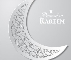 Ramadan kareem with paper background vector 01