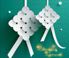Ramadan ketupat paper decoration vector 01