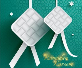 Ramadan ketupat paper decoration vector 02