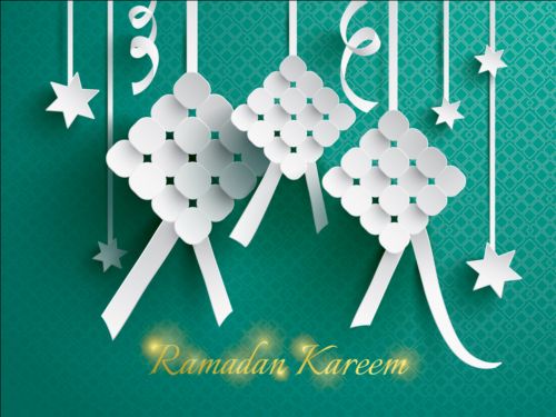 Ramadan ketupat paper decoration vector 03
