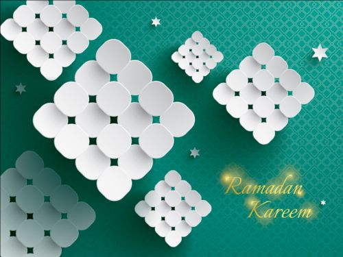 Ramadan ketupat paper decoration vector 05