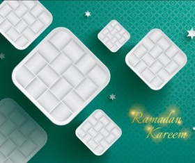 Ramadan ketupat paper decoration vector 06