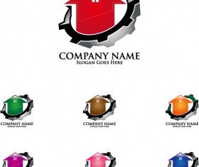Real estate company creative logos vector 01
