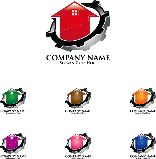 Real estate company creative logos vector 01
