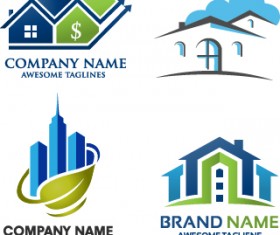 Real estate company creative logos vector 03