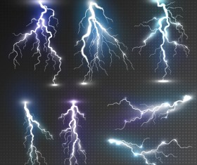 Realistic lightning illustration vector 01