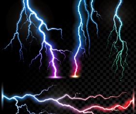 Realistic lightning illustration vector 03