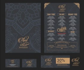 Restaurant menu with cards vector design 03