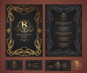 Restaurant menu with cards vector design 11