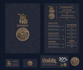 Restaurant menu with cards vector design 12