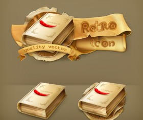 Retro cookbook labels vector