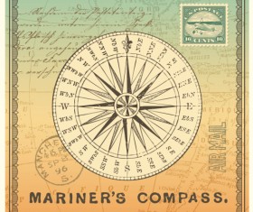 Retro travel background art vector 02