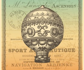 Retro travel background art vector 04