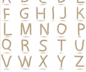 Rope alphabet vector design