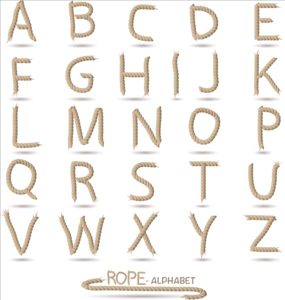 Rope alphabet vector design