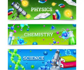 Science experiment banner vector 01