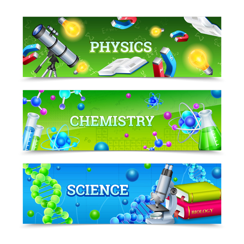 Science experiment banner vector 01