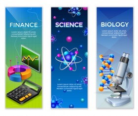 Science experiment banner vector 02