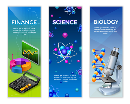 Science experiment banner vector 02