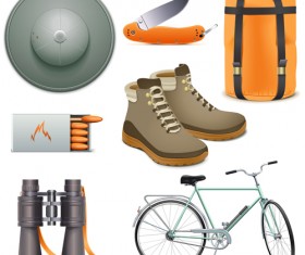 Scouting icons set vector