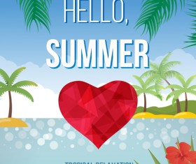 Sea style summer party flyer vector 01