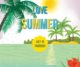 Sea style summer party flyer vector 02