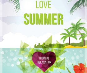Sea style summer party flyer vector 03