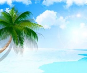 Sea with sky landscape vector 01