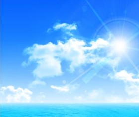 Sea with sky landscape vector 02