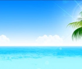 Sea with sky landscape vector 03