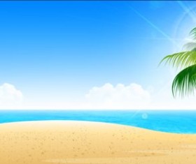 Sea with sky landscape vector 05