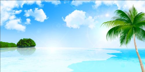 Sea with sky landscape vector 08 free download