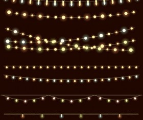 Shininy colored light bulb elements vector 01