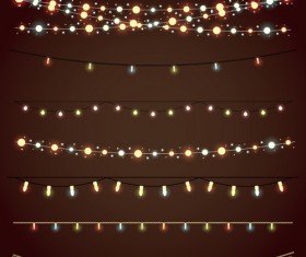 Shininy colored light bulb elements vector 03