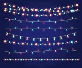 Shininy colored light bulb elements vector 04