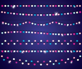 Shininy colored light bulb elements vector 05